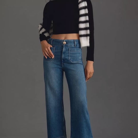 The Colette cropped high rise wide leg jeans by Maeve NWT - Picture 4 of 5